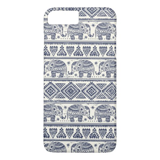 Blauw Elephant Patroon Case-Mate iPhone Case (Achterkant)