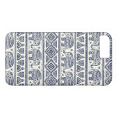 Blauw Elephant Patroon Case-Mate iPhone Case (Achterkant (Horizontaal))