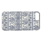 Blauw Elephant Patroon Case-Mate iPhone Case (Achterkant (Horizontaal))