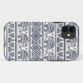 Blauw Elephant Patroon Case-Mate iPhone Case (Achterkant (horizontaal))