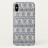 Blauw Elephant Patroon Case-Mate iPhone Case (Achterkant)