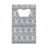 Blauw Elephant Patroon Creditkaart Flessenopener (Achterkant)