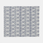 Blauw Elephant Patroon Fleece Deken (Voorkant (Horizontaal))