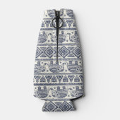 Blauw Elephant Patroon Flesjeskoeler (Achterkant)