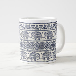 Blauw Elephant Patroon Grote Koffiekop