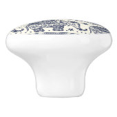 Blauw Elephant Patroon Keramische Knop (Zijkant)