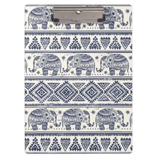 Blauw Elephant Patroon Klembord (Voorkant)
