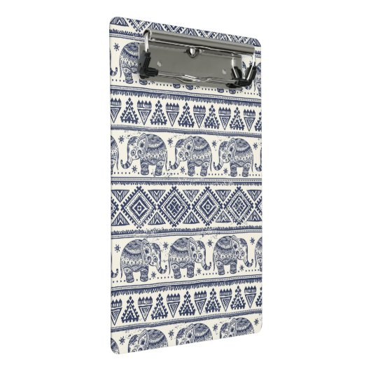 Blauw Elephant Patroon Mini Klembord (Schuin)