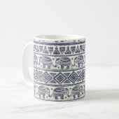 Blauw Elephant Patroon Mok (Voorkant links)