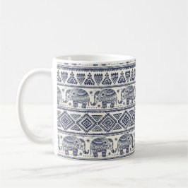 Blauw Elephant Patroon Mok