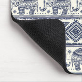 Blauw Elephant Patroon Muismat (Hoek)