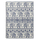 Blauw Elephant Patroon Notitieboek (Voorkant)