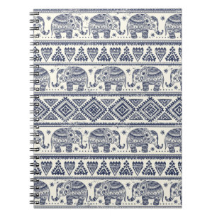Blauw Elephant Patroon Notitieboek