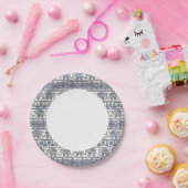 Blauw Elephant Patroon Papieren Bordje (Feest)