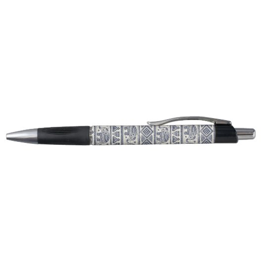 Blauw Elephant Patroon Pen (Bovenkant)