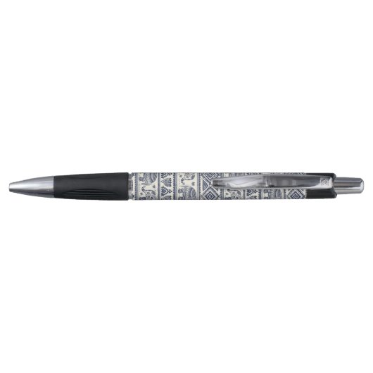 Blauw Elephant Patroon Pen (Achterkant)