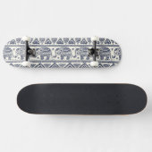 Blauw Elephant Patroon Persoonlijk Skateboard (Horizontaal)