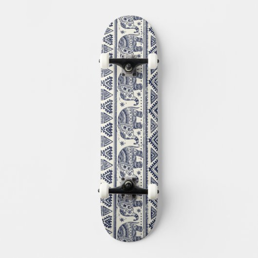 Blauw Elephant Patroon Persoonlijk Skateboard (Voorkant)