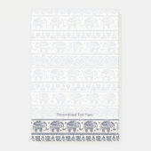Blauw Elephant Patroon Post-it® Notes (Voorkant)