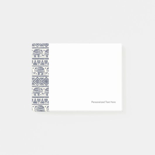Blauw Elephant Patroon Post-it® Notes (Voorkant)