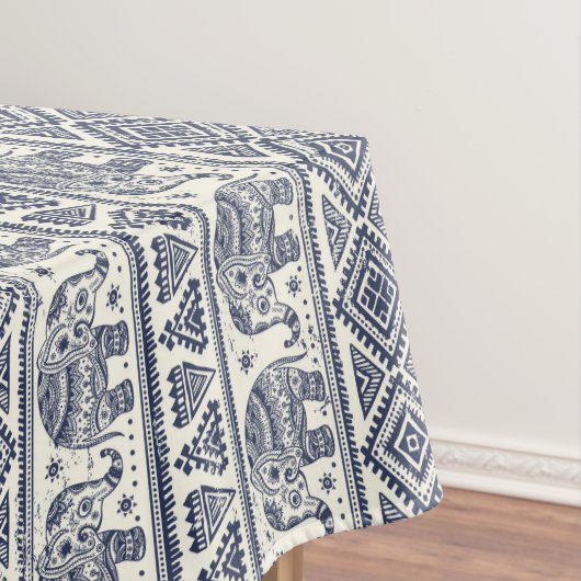 Blauw Elephant Patroon Tafelkleed (Voorbeeld)