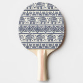 Blauw Elephant Patroon Tafeltennisbatje (Voorkant)