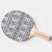 Blauw Elephant Patroon Tafeltennisbatje (Zijkant)