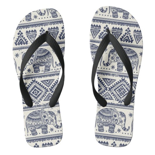 Blauw Elephant Patroon Teenslippers (Voetbed)