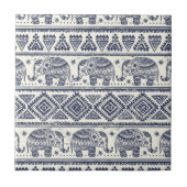 Blauw Elephant Patroon Tegeltje (Voorkant)