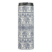 Blauw Elephant Patroon Thermosbeker (Achterkant)