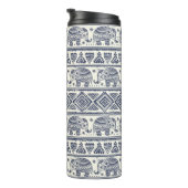 Blauw Elephant Patroon Thermosbeker (Geroteerd rechts)