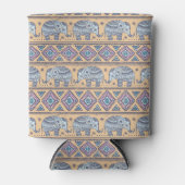 Blauw Elephant Tribal Patroon Blikjeskoeler (Voorkant)