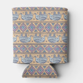 Blauw Elephant Tribal Patroon Blikjeskoeler (Achterkant)