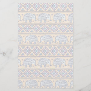 Blauw Elephant Tribal Patroon Briefpapier