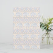 Blauw Elephant Tribal Patroon Briefpapier (Staand voorkant)