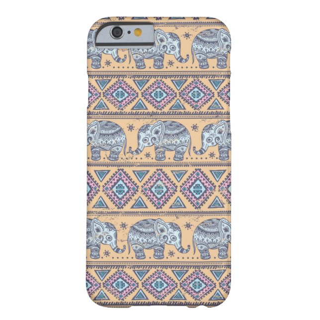Blauw Elephant Tribal Patroon Case-Mate iPhone Case (Achterkant)