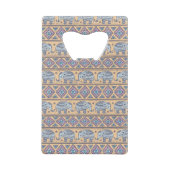 Blauw Elephant Tribal Patroon Creditkaart Flessenopener (Achterkant)