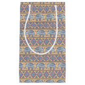 Blauw Elephant Tribal Patroon Klein Cadeauzakje (Voorkant)