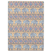 Blauw Elephant Tribal Patroon Klembord (Achterkant)