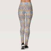 Blauw Elephant Tribal Patroon Leggings (Achterkant)