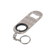 Blauw Elephant Tribal Patroon Mini Flessenopener (Achterkant Gekanteld)