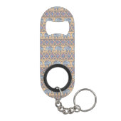 Blauw Elephant Tribal Patroon Mini Flessenopener (Achterkant)