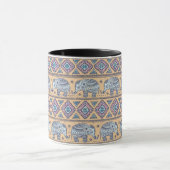 Blauw Elephant Tribal Patroon Mok (Midden)