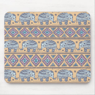 Blauw Elephant Tribal Patroon Muismat