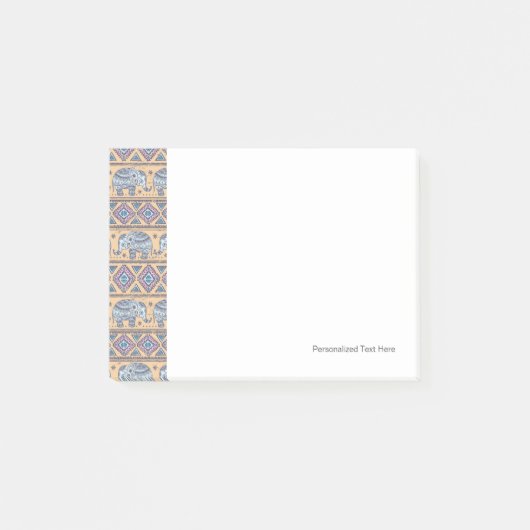 Blauw Elephant Tribal Patroon Post-it® Notes (Voorkant)