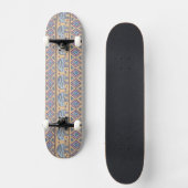 Blauw Elephant Tribal Patroon Skateboard (Voorkant)