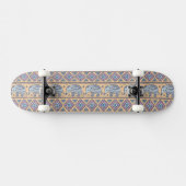 Blauw Elephant Tribal Patroon Skateboard (Horizontaal)