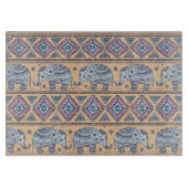 Blauw Elephant Tribal Patroon Snijplank (Voorkant)