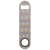 Blauw Elephant Tribal Patroon Speed Flessenopener (Achterkant)