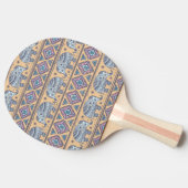 Blauw Elephant Tribal Patroon Tafeltennisbatje (Zijkant)